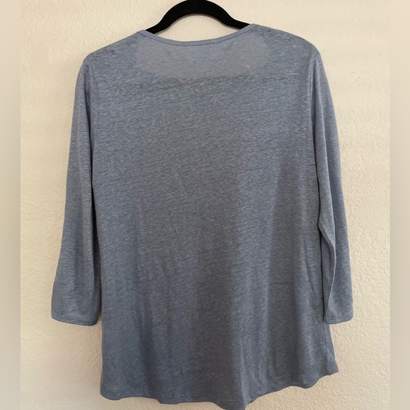Andrea Jovine Light Blue Long Sleeve Top - Picture 3 of 3